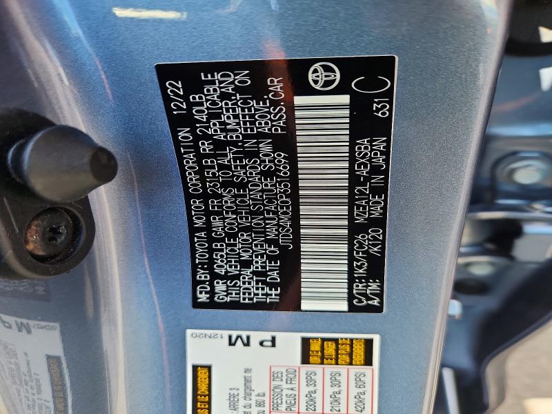 Продаж на аукціоні авто 2023 Toyota Corolla, vin: JTDS4MCE0P3516699, номер лоту: 56702786