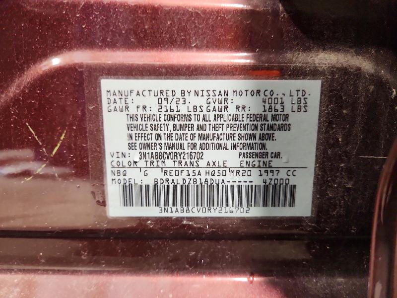 Продажа на аукционе авто 2024 Nissan Sentra, vin: 3N1AB8CV0RY216702, номер лота: 55921056