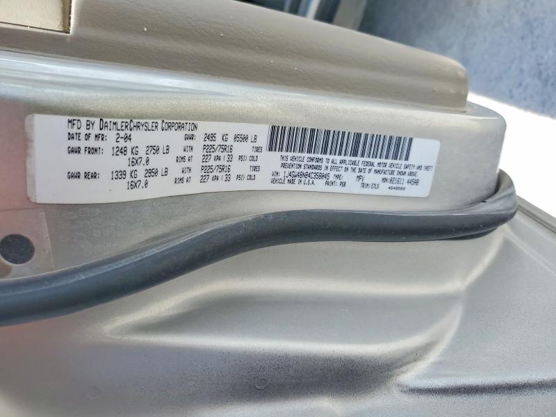 2004 Jeep Grand Cherokee მანქანა იყიდება აუქციონზე, vin: 1J4GW48N84C358045, აუქციონის ნომერი: 55982846