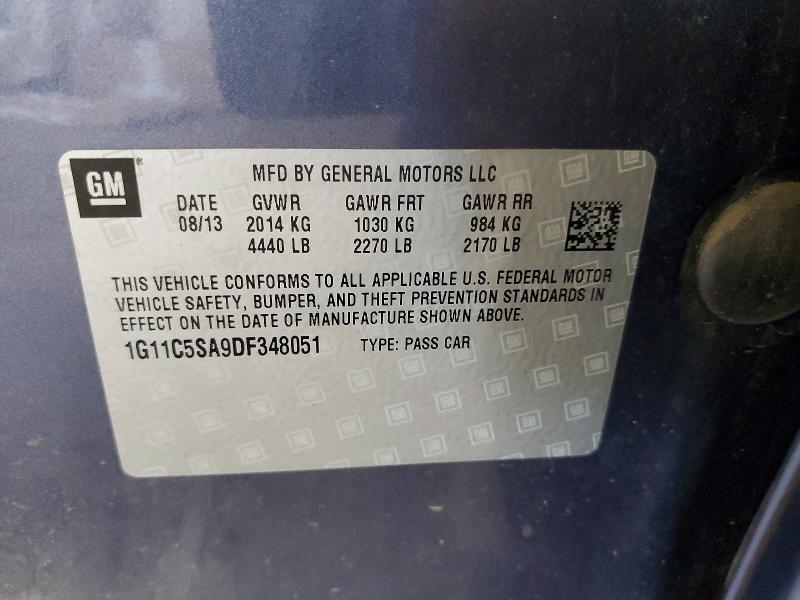 Продаж на аукціоні авто 2013 Chevrolet Malibu, vin: 1G11C5SA9DF348051, номер лоту: 56756666