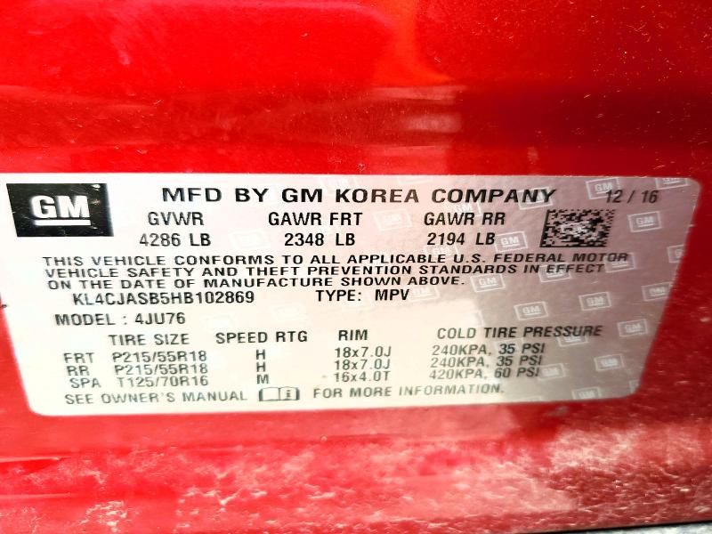 Продажа на аукционе авто 2017 Buick Encore, vin: KL4CJASB5HB102869, номер лота: 55343876