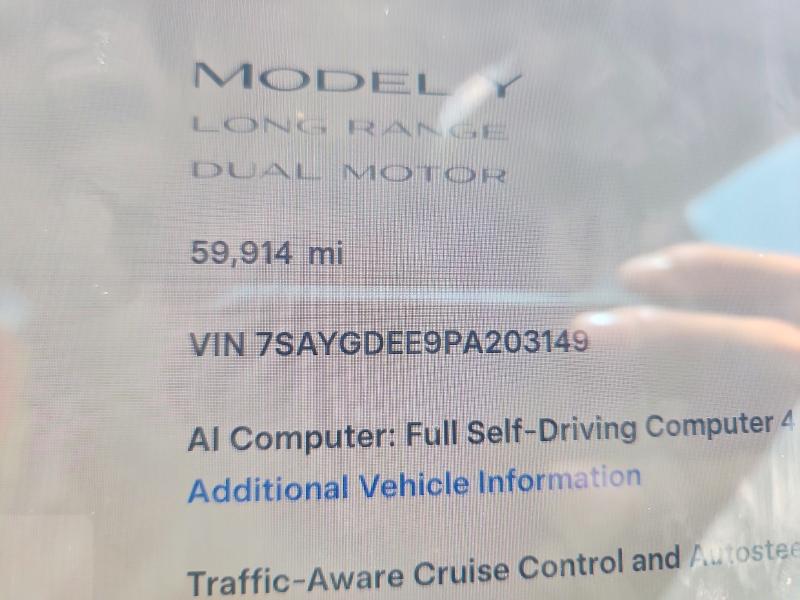 Aukcja sprzedaży 2023 Tesla Model Y, vin: 7SAYGDEE9PA203149, numer aukcji: 57763806