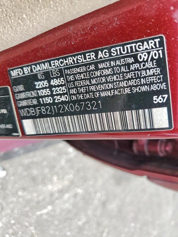 Продаж на аукціоні авто 2002 Mercedes-benz E, vin: WDBJF82J12X067321, номер лоту: 54953006