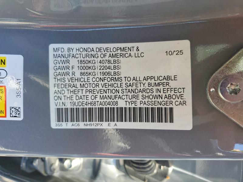 57314116 :رقم المزاد ، 19UDE4H68TA004008 vin ، 2026 Acura Integra مزاد بيع