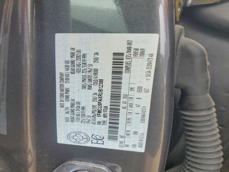 Продаж на аукціоні авто 2024 Ford Escape, vin: 1FMCU9PAXRUB12388, номер лоту: 58266576