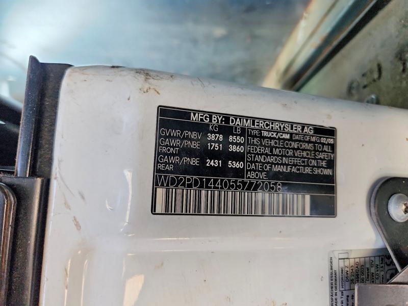 2005 Sprinter 2500 Sprin მანქანა იყიდება აუქციონზე, vin: WD2PD144055772058, აუქციონის ნომერი: 57906376