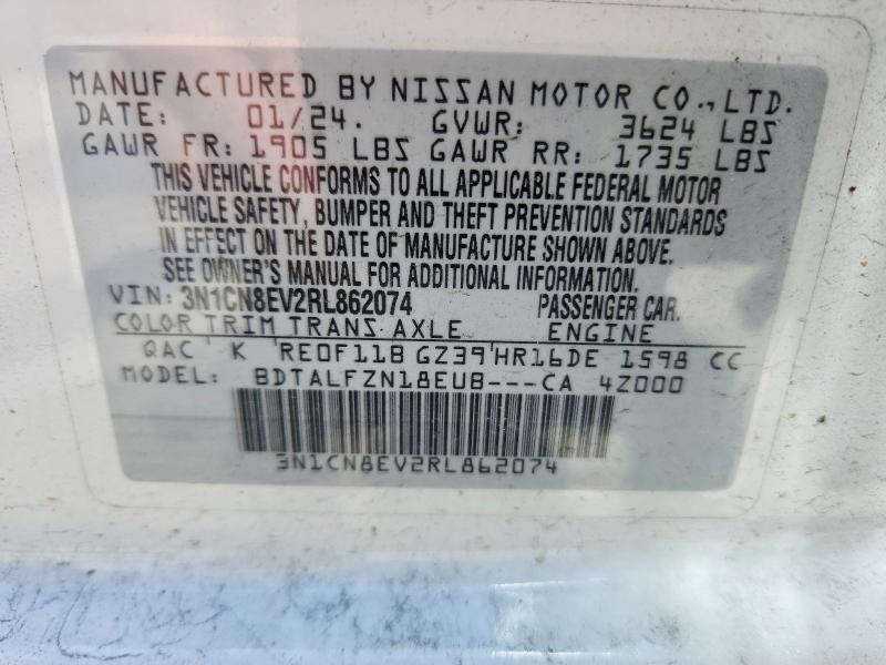 Продаж на аукціоні авто 2024 Nissan Versa, vin: 3N1CN8EV2RL862074, номер лоту: 55461086