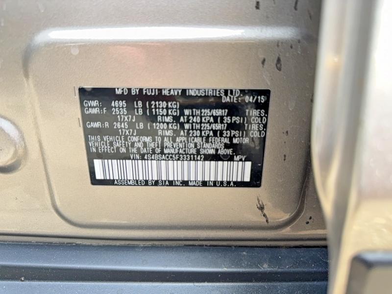 Aukcja sprzedaży 2015 Subaru Outback, vin: 4S4BSACC5F3331142, numer aukcji: 56289656