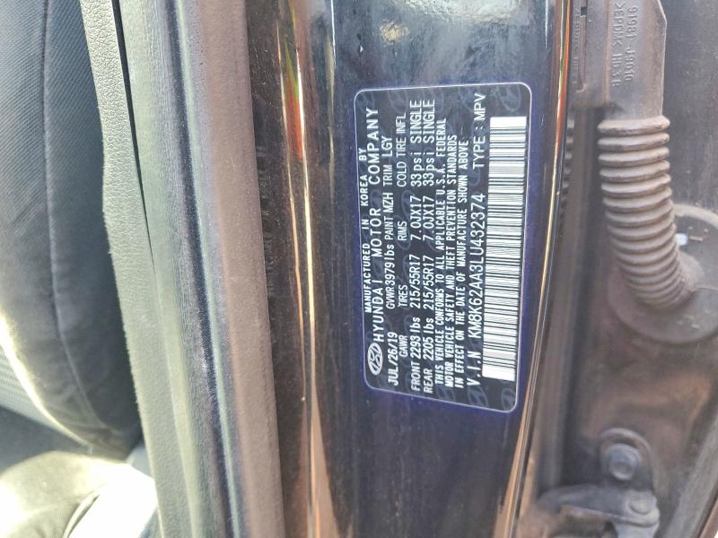 58754516 :رقم المزاد ، KM8K62AA3LU432374 vin ، 2020 Hyundai Kona مزاد بيع