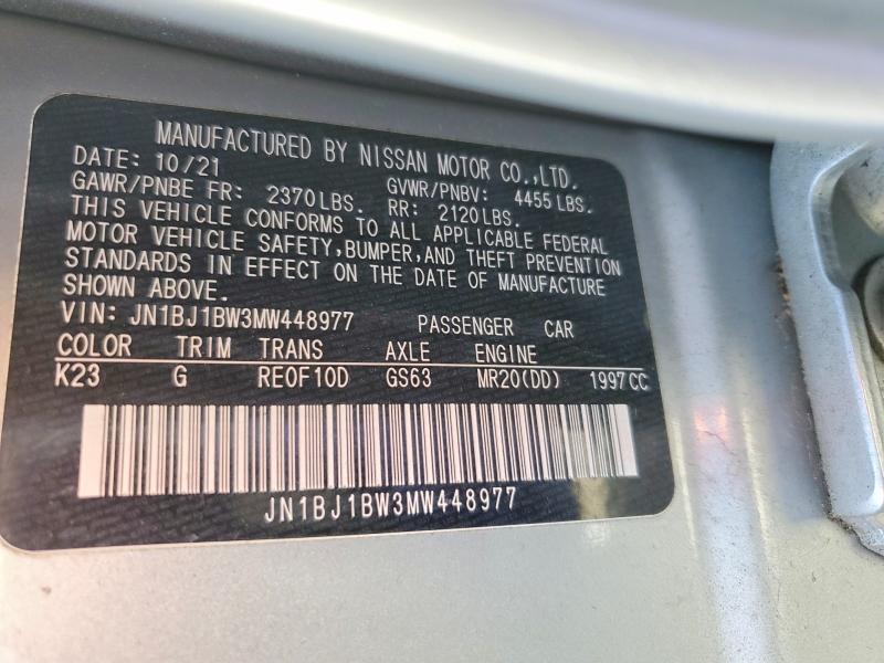 Продаж на аукціоні авто 2021 Nissan Rogue Sport, vin: JN1BJ1BW3MW448977, номер лоту: 55949806