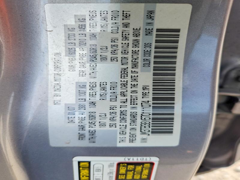 56720306 :رقم المزاد ، JM3TB38Y670111074 vin ، 2007 Mazda Cx-9 مزاد بيع