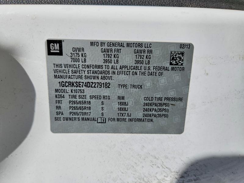 Aukcja sprzedaży 2013 Chevrolet Silverado, vin: 1GCRKSE74DZ279182, numer aukcji: 56849646