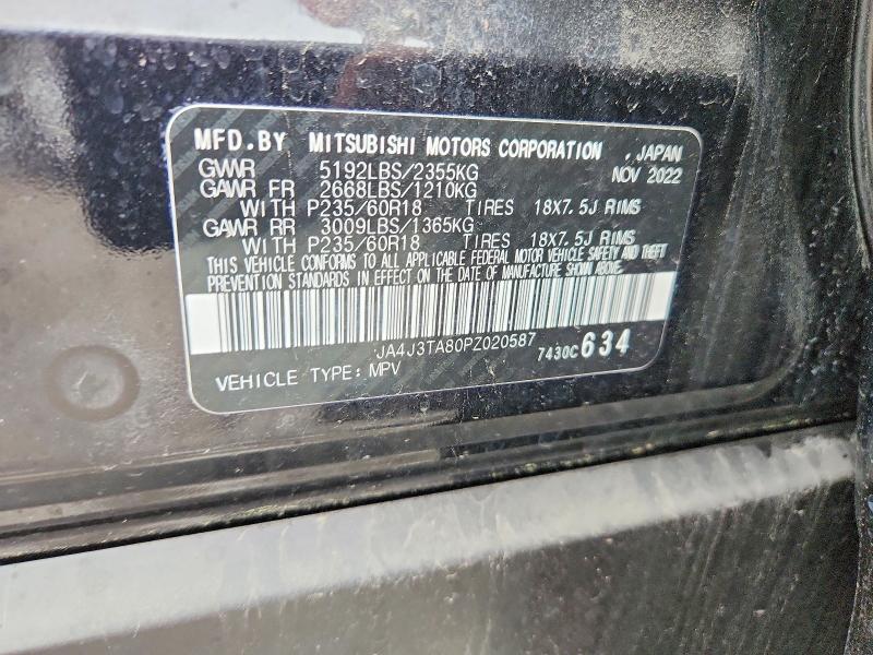 57929626 :رقم المزاد ، JA4J3TA80PZ020587 vin ، 2023 Mitsubishi Outlander مزاد بيع