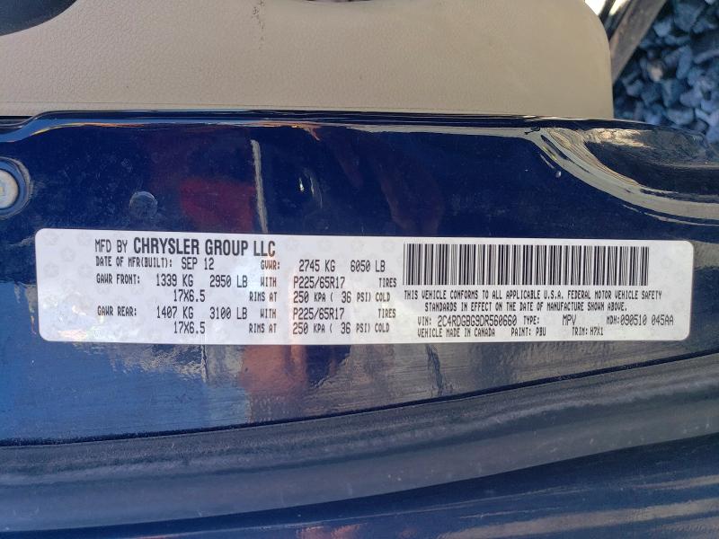 57124026 :رقم المزاد ، 2C4RDGBG9DR560660 vin ، 2013 Dodge Grand Caravan مزاد بيع