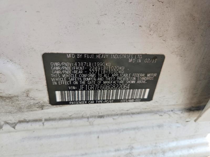 56576226 :رقم المزاد ، JF1GR7E60BG822064 vin ، 2011 Subaru Impreza مزاد بيع