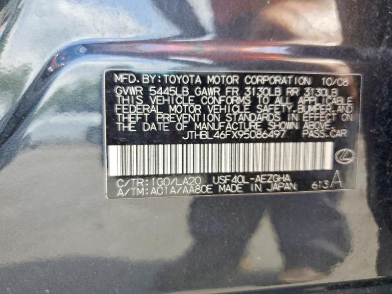 59107156 :رقم المزاد ، JTHBL46FX95086497 vin ، 2009 Lexus Ls مزاد بيع