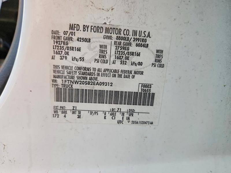 Aukcja sprzedaży 2002 Ford F250, vin: 1FTNW20S82EA09312, numer aukcji: 57079056