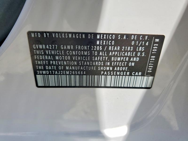 Aukcja sprzedaży 2014 Volkswagen Jetta, vin: 3VWD17AJ2EM265664, numer aukcji: 58390566