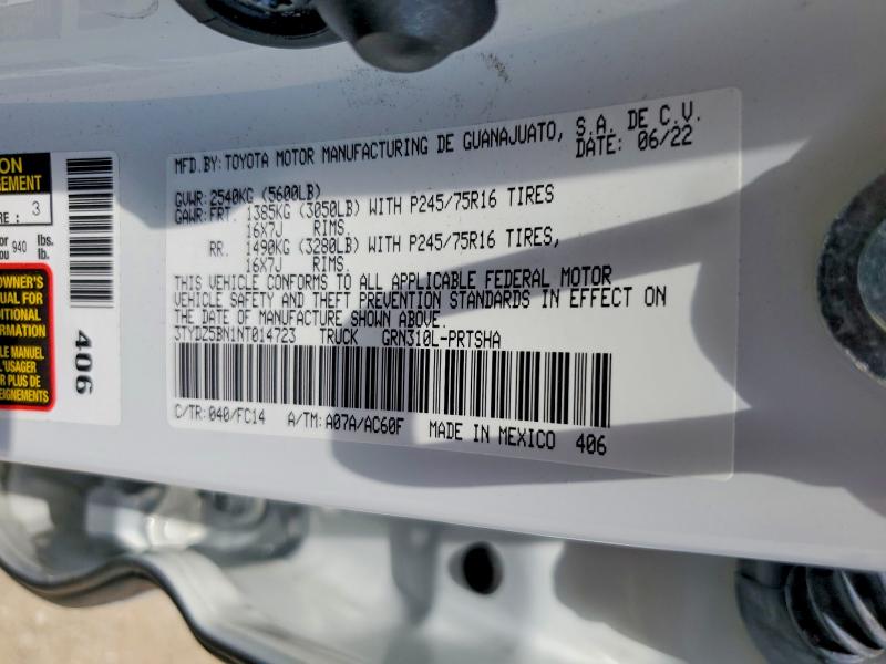 Продажа на аукционе авто 2022 Toyota Tacoma, vin: 3TYDZ5BN1NT014723, номер лота: 58107896