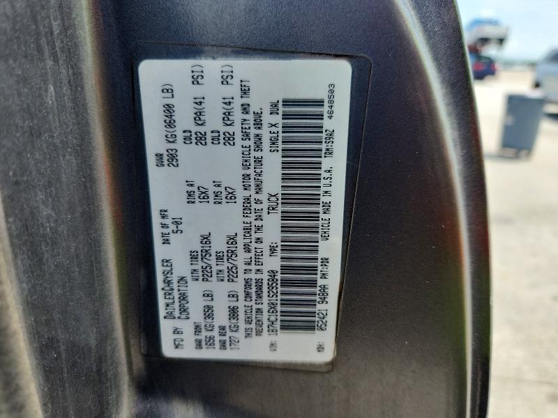 2001 Dodge Ram 1500 მანქანა იყიდება აუქციონზე, vin: 1B7HC16X01S295840, აუქციონის ნომერი: 54084436