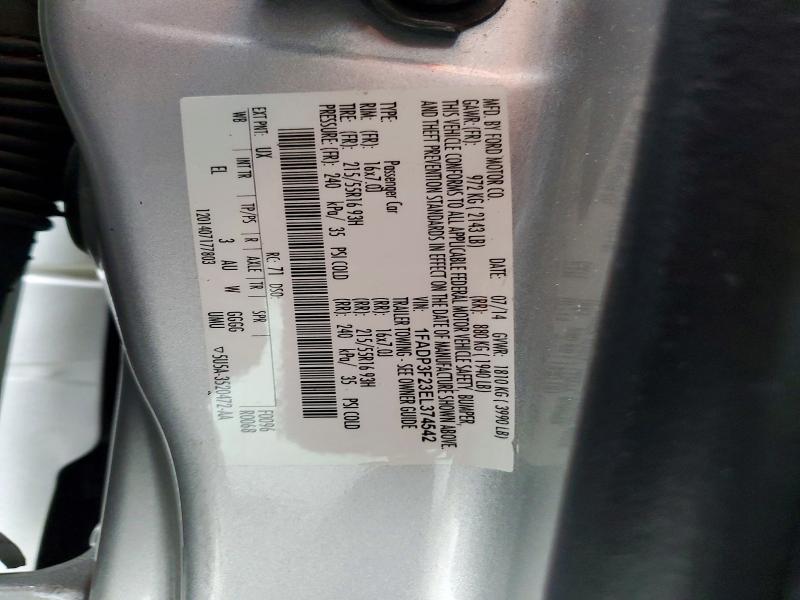 Продаж на аукціоні авто 2014 Ford Focus, vin: 1FADP3F23EL374542, номер лоту: 57379286