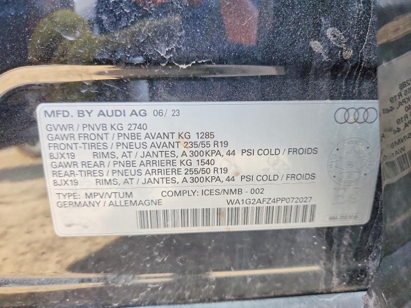 Продажа на аукционе авто 2023 Audi Q4 E-tron, vin: WA1G2AFZ4PP072027, номер лота: 55926876