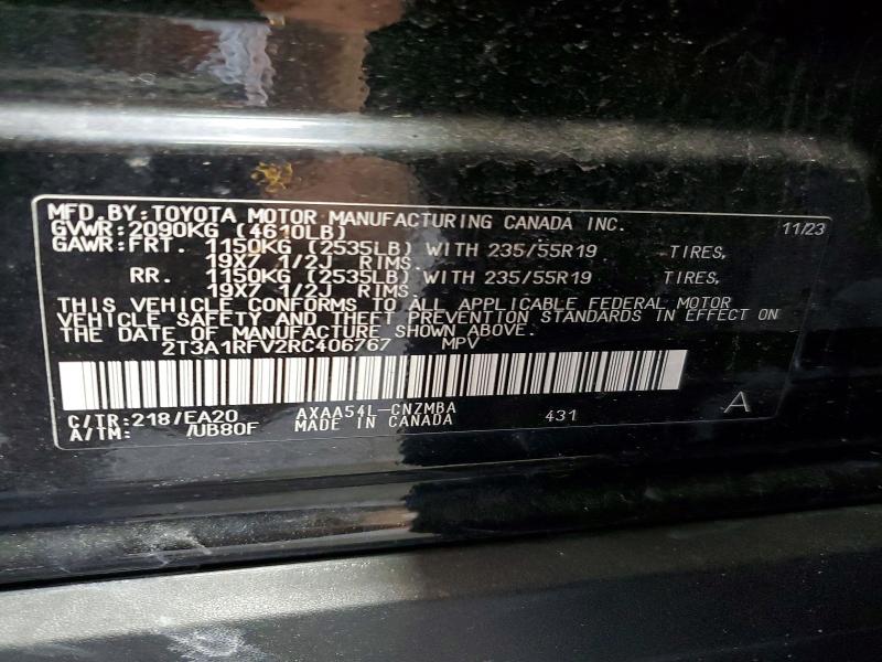 Aukcja sprzedaży 2024 Toyota Rav4, vin: 2T3A1RFV2RC406767, numer aukcji: 56242346