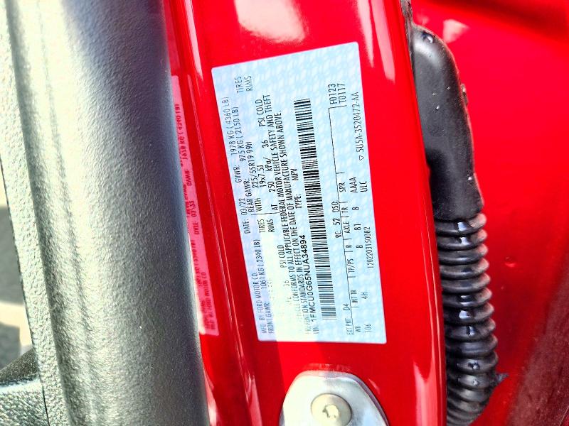 Aukcja sprzedaży 2022 Ford Escape, vin: 1FMCU0G65NUA34894, numer aukcji: 58494896