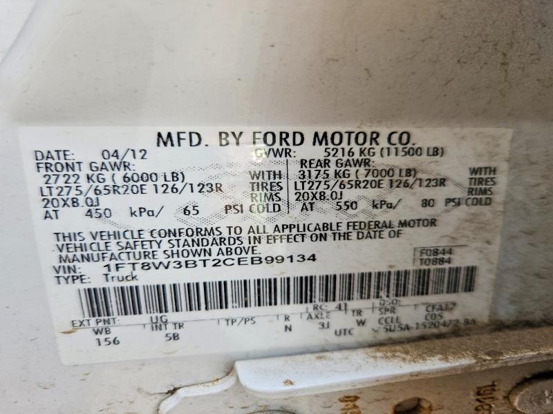 Продаж на аукціоні авто 2012 Ford F350, vin: 1FT8W3BT2CEB99134, номер лоту: 57347246