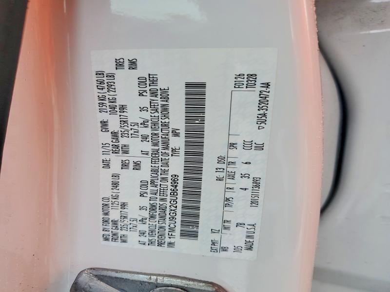 Продаж на аукціоні авто 2016 Ford Escape, vin: 1FMCU9GX2GUB64969, номер лоту: 58541356