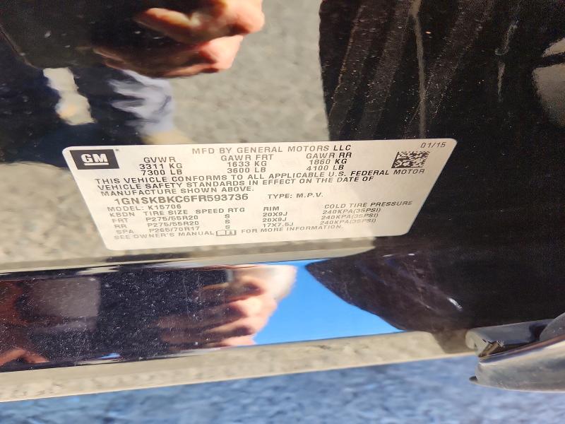 Aukcja sprzedaży 2015 Chevrolet Tahoe, vin: 1GNSKBKC6FR593736, numer aukcji: 56763786