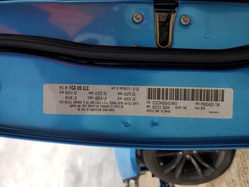 56451346 :رقم المزاد ، 2C3CDXHG5GH210843 vin ، 2016 Dodge Charger مزاد بيع