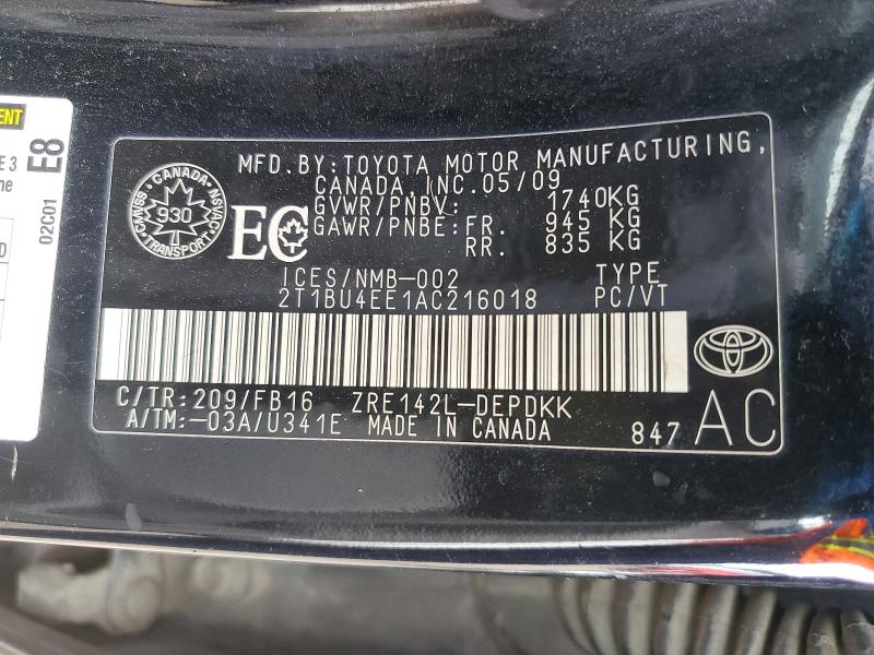 Продаж на аукціоні авто 2010 Toyota Corolla, vin: 2T1BU4EE1AC216018, номер лоту: 56703716