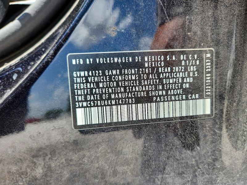 Aukcja sprzedaży 2019 Volkswagen Jetta, vin: 3VWC57BU6KM147783, numer aukcji: 59221076