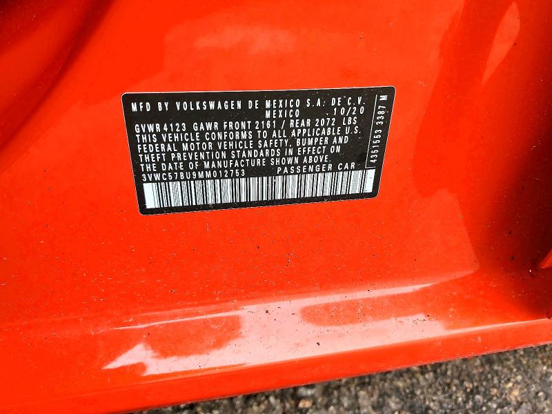 Продажа на аукционе авто 2021 Volkswagen Jetta, vin: 3VWC57BU9MM012753, номер лота: 57218196