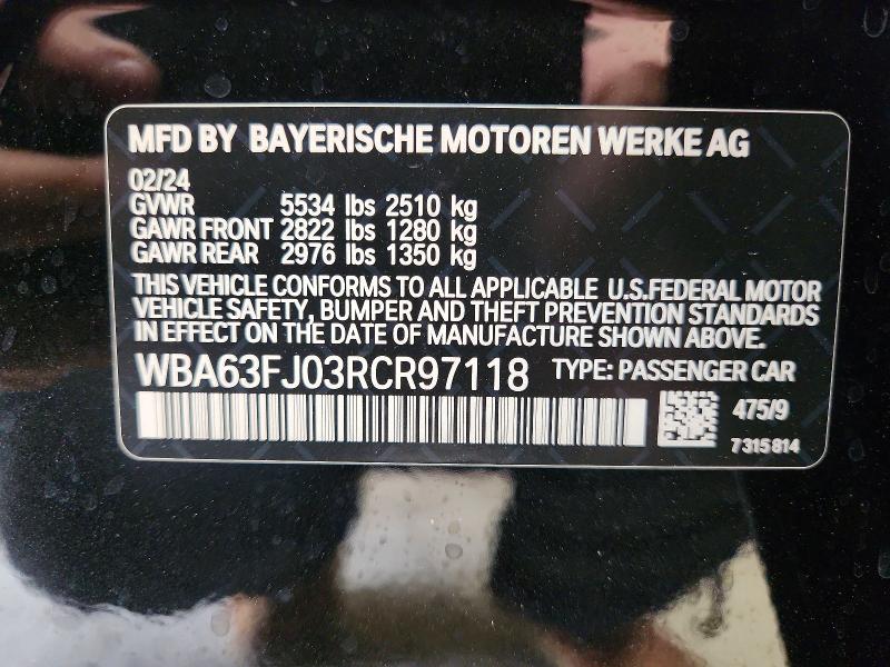 Продажа на аукционе авто 2024 Bmw 540, vin: WBA63FJ03RCR97118, номер лота: 85982605