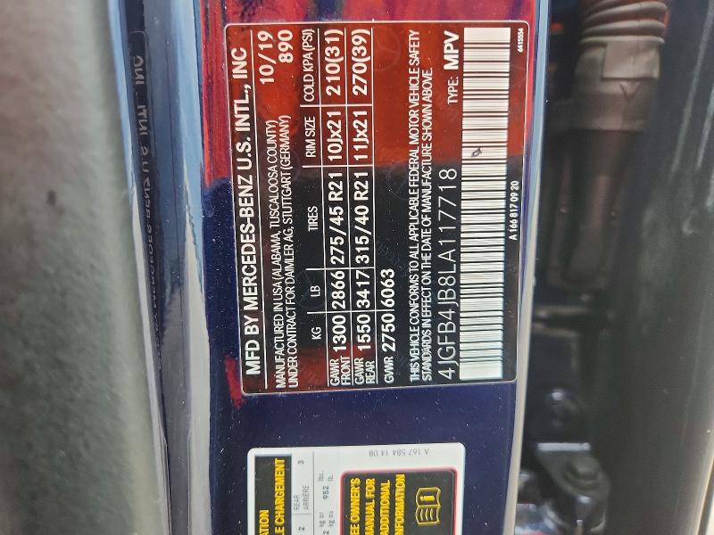 Продаж на аукціоні авто 2020 Mercedes-benz Gle, vin: 4JGFB4JB8LA117718, номер лоту: 56575716