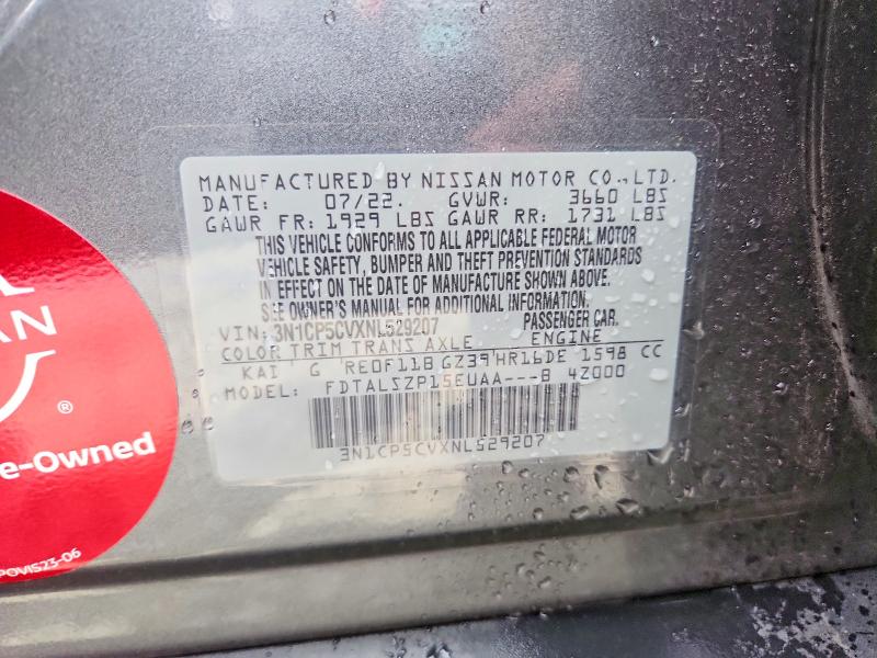 2022 Nissan Kicks მანქანა იყიდება აუქციონზე, vin: 3N1CP5CVXNL529207, აუქციონის ნომერი: 56079296