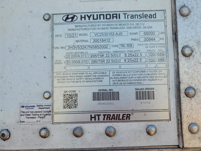 2022 Hyundai Translead Inc Unknown მანქანა იყიდება აუქციონზე, vin: 3H3V532K7NS852002, აუქციონის ნომერი: 55571436