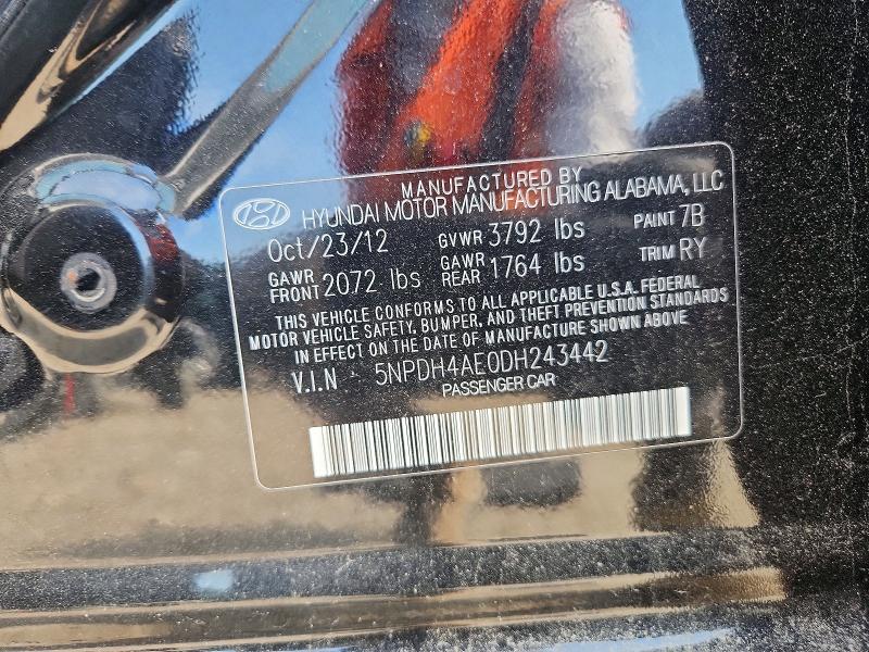 Продаж на аукціоні авто 2013 Hyundai Elantra, vin: 5NPDH4AE0DH243442, номер лоту: 53948966