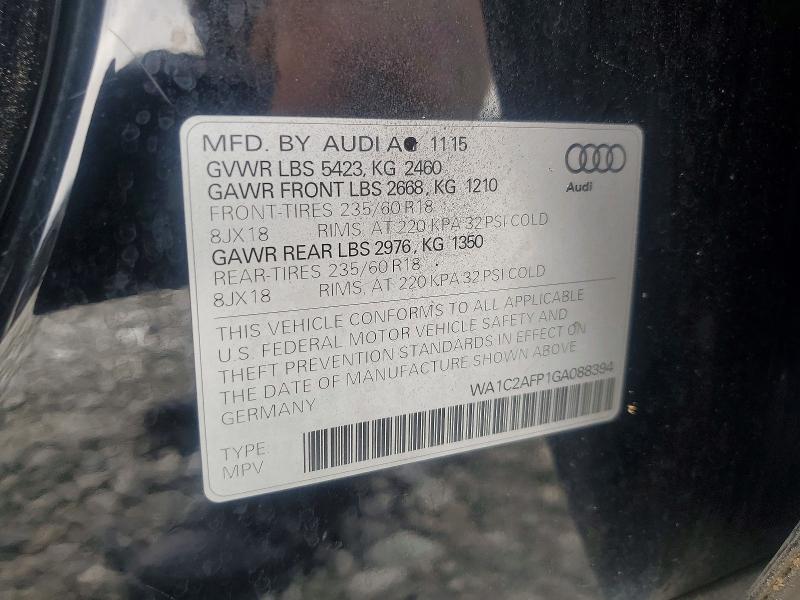 Продажа на аукционе авто 2016 Audi Q5, vin: WA1C2AFP1GA088394, номер лота: 57780556