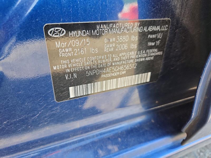 Aukcja sprzedaży 2016 Hyundai Elantra, vin: 5NPDH4AE5GH656512, numer aukcji: 55708726