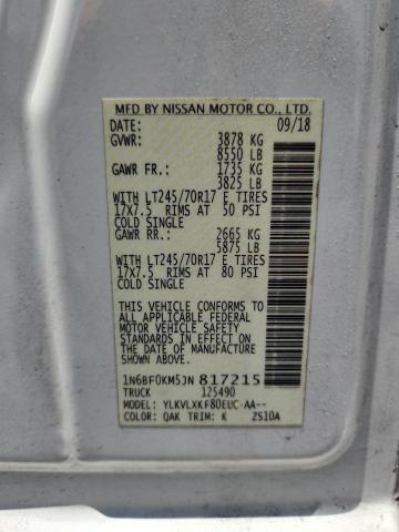 Aukcja sprzedaży 2018 Nissan Nv, vin: 1N6BF0KM5JN817215, numer aukcji: 54995586