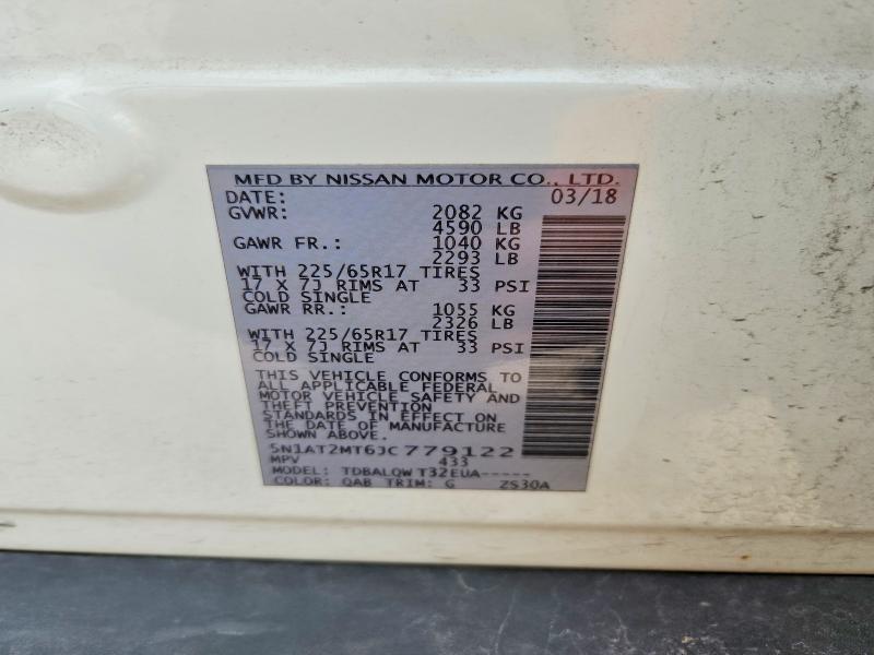 Продаж на аукціоні авто 2018 Nissan Rogue, vin: 5N1AT2MT6JC779122, номер лоту: 56955406