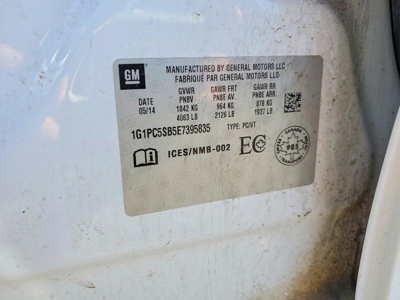 58178936 :رقم المزاد ، 1G1PC5SB5E7395835 vin ، 2014 Chevrolet Cruze مزاد بيع