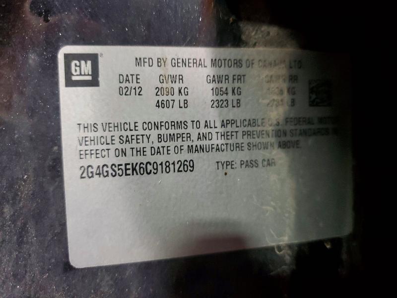 Aukcja sprzedaży 2012 Buick Regal, vin: 2G4GS5EK6C9181269, numer aukcji: 55547756