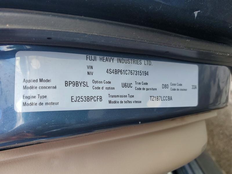 Aukcja sprzedaży 2006 Subaru Legacy, vin: 4S4BP61C767315194, numer aukcji: 57484166
