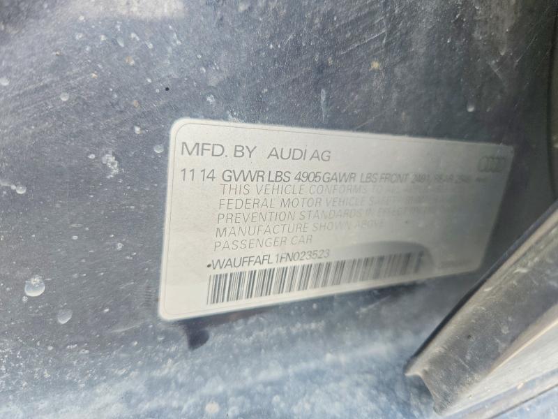 2015 Audi A4 მანქანა იყიდება აუქციონზე, vin: WAUFFAFL1FN023523, აუქციონის ნომერი: 55649216