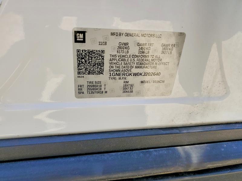 Aukcja sprzedaży 2019 Chevrolet Traverse, vin: 1GNERGKW0KJ202640, numer aukcji: 56088006