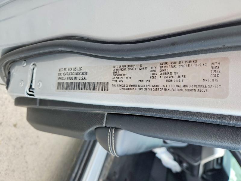 57120816 :رقم المزاد ، 1C4RJKAG1N8513228 vin ، 2022 Jeep Grand Cherokee مزاد بيع